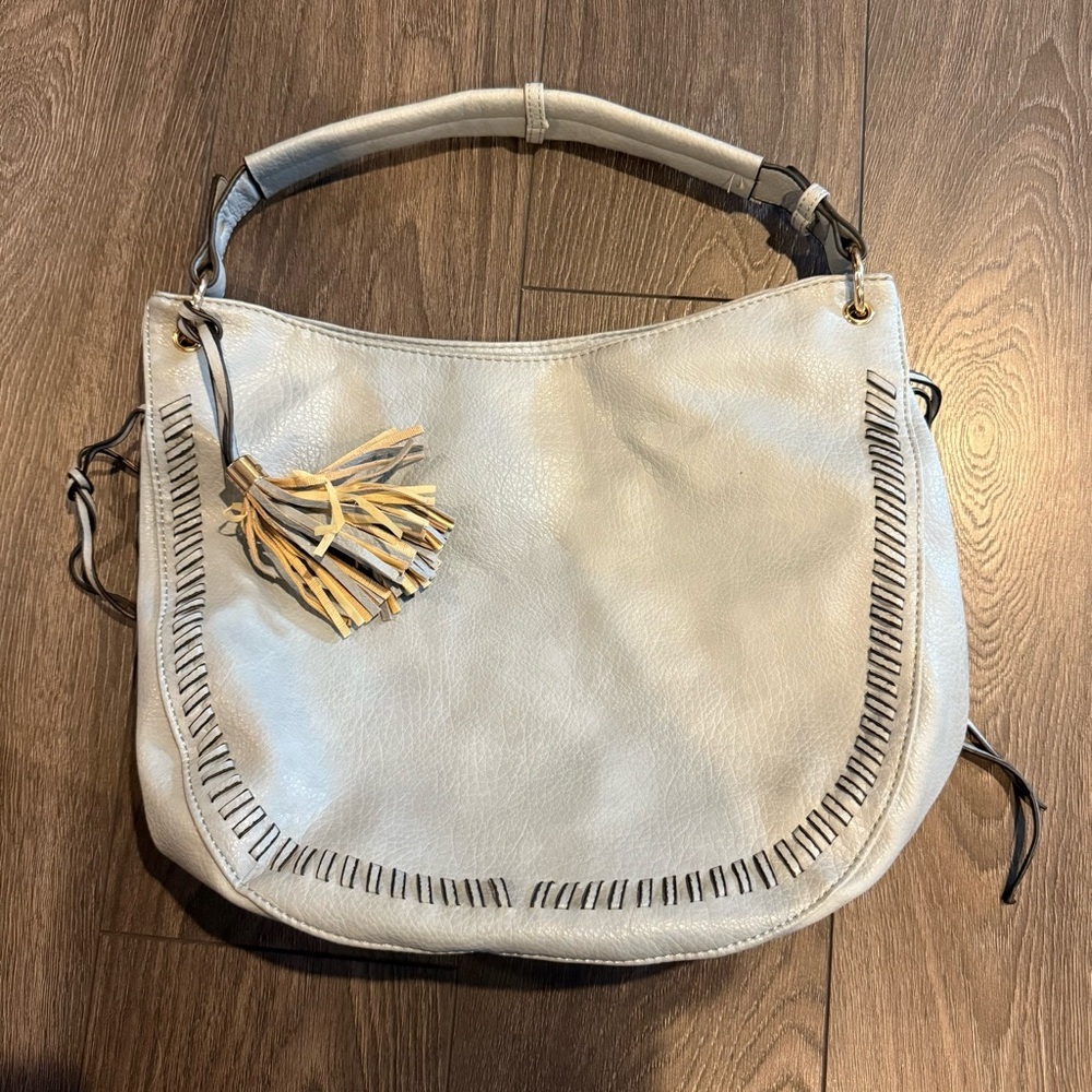 Blue boho shoulder bag